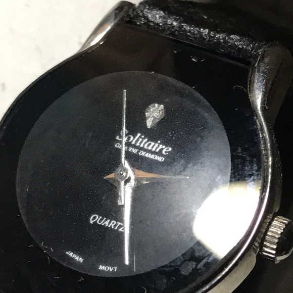 Solitaire wrist watch with genuine diamond main image 4